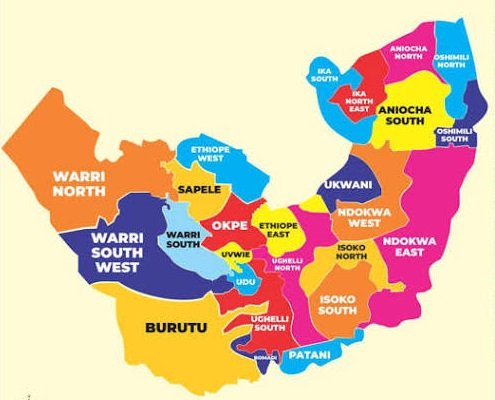 Map of Delta State local government areas covered by DSCHC services